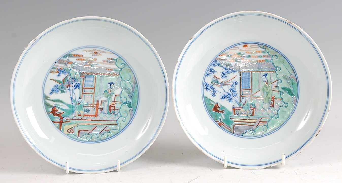 Lot 1338 - A pair of 18th century Chinese famille verte...