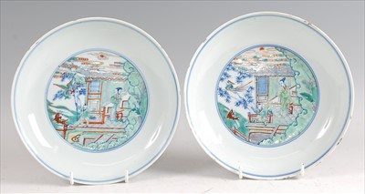Lot 1338 - A pair of 18th century Chinese famille verte...