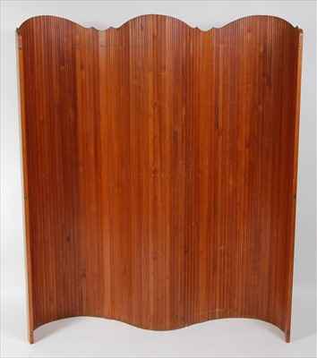Lot 345 - A French Art Deco pitch pine tambour dressing...