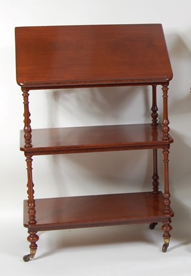 Lot 1254 - A late Victorian mahogany three-tier whatnot,...