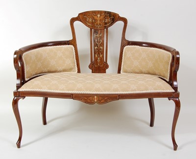 Lot 1315 - A Sheraton Revival mahogany and inlaid salon...