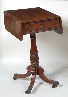 Lot 1234 - A Regency mahogany pedestal needlework table,...