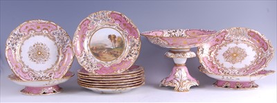 Lot 1095 - A Davenport porcelain part dessert service,...