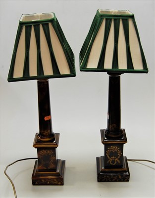Lot 9 - A pair of contemporary toleware style table...