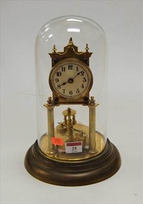 Lot 25 - A mid 20th century lacquered brass anniversary...