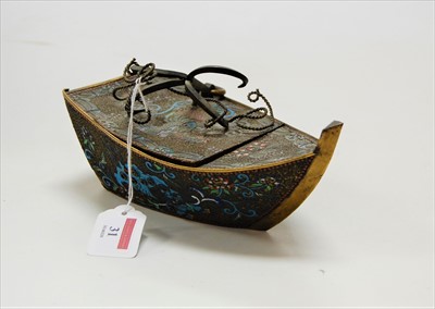 Lot 31 - An early 20th century brass and cloisonne...