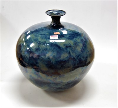 Lot 34 - A large studio pottery vase of globular form...