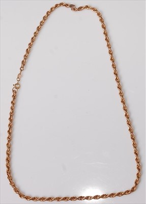 Lot 433 - A 9ct gold ropetwist necklace, 8.3g, 54cm (a/f)