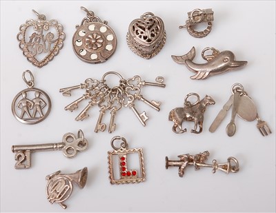 Lot 445 - A quantity of assorted silver and white metal...