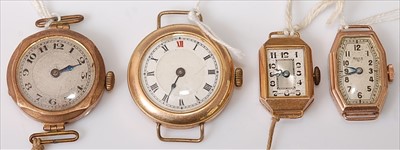 Lot 446 - Three vintage lady's 9ct gold cased mechanical...