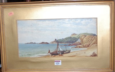 Lot 1115 - H.R. Comtes - Fishing boats at lowtide,...