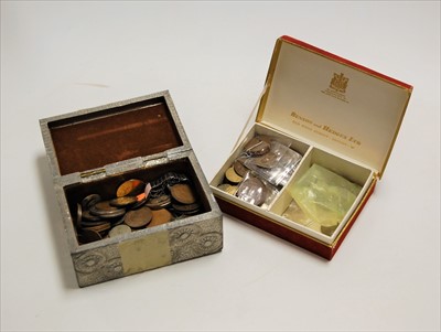 Lot 462 - Two boxes of miscellaneous British pre-decimal...