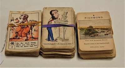 Lot 482 - A pack of Victorian hand-coloured gaming cards;...