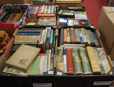 Lot 546 - Five boxes of various hardback books, mixed...