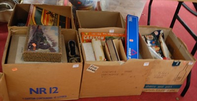 Lot 554 - Five boxes of various childrens toys and games,...