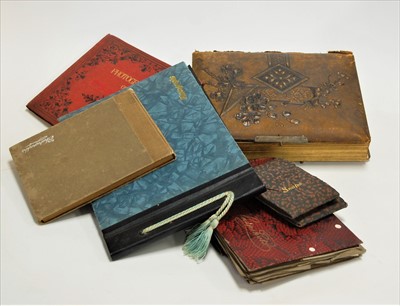 Lot 507 - A Victorian leather bound photo album,...