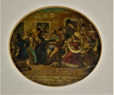 Lot 513 - A 19th century lacquered snuff box lid of...