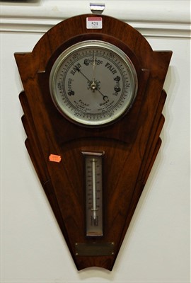 Lot 521 - An Art Deco oak cased wall hanging two dial...