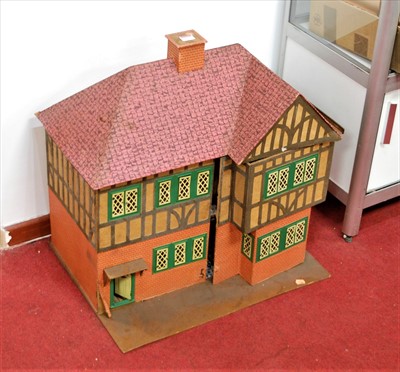 Lot 522 - A 1960s mock Tudor two storey dolls house,...
