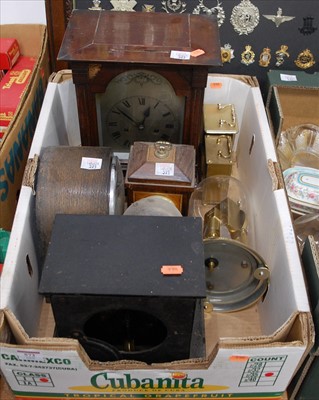 Lot 573 - A collection of mantel clocks, to include a...