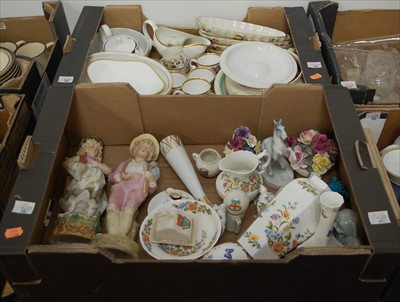 Lot 582 - Two boxes containing a collection of ceramics,...
