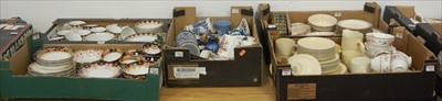 Lot 583 - Five boxes containing a quantity of ceramics,...