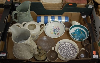 Lot 589 - A box containing a collection of ceramics, to...