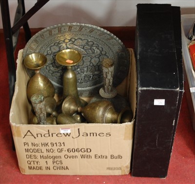 Lot 593 - A box containing a collection of Eastern...
