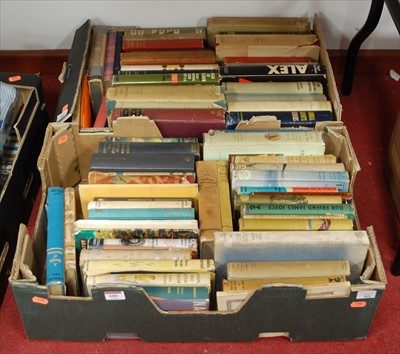 Lot 600 - Two boxes containing a collection of books,...