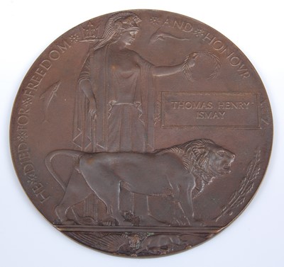 Lot 147 - A WW I bronze memorial plaque