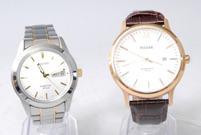 Lot 2014 - A gent's Pulsar steel cased kinetic automatic...