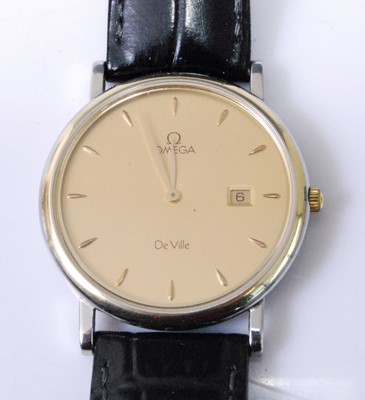 Lot 2111 - A gent's Omega DeVille steel cased quartz...