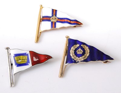 Lot 2040 - A 9ct gold and polychrome enamel nautical...