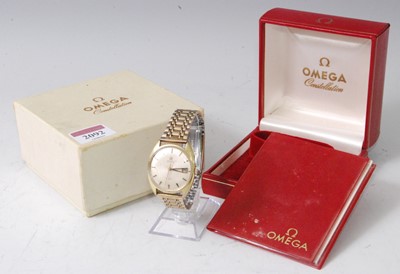 Lot 2092 - A gent's Omega DeVille steel and gilt metal...