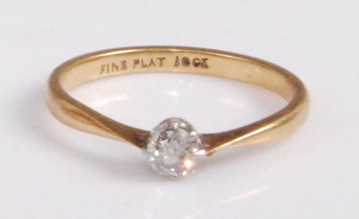 Lot 2116 - An 18ct gold diamond solitaire ring, the claw...