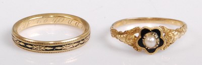 Lot 2099 - A George III yellow metal and black enamel...