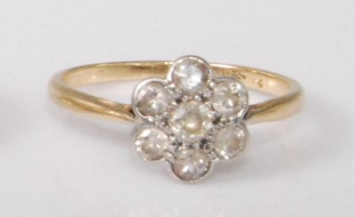 Lot 2180 - A circa 1930 yellow metal diamond set...