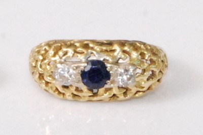 Lot 2236 - An 18ct gold, sapphire and diamond set dress...