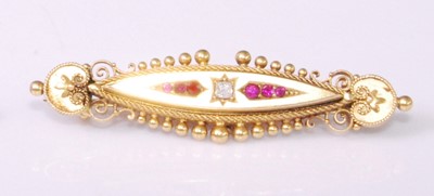 Lot 2248 - A late Victorian 15ct gold, ruby and diamond...