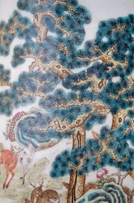 Lot 1348 - A large Chinese famille rose 'deer' vase, of...