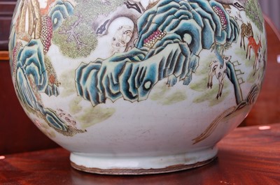 Lot 1348 - A large Chinese famille rose 'deer' vase, of...