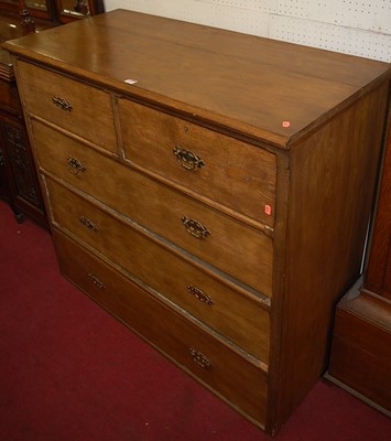 Lot 1143 - A late 19th century stained oak squarefront...
