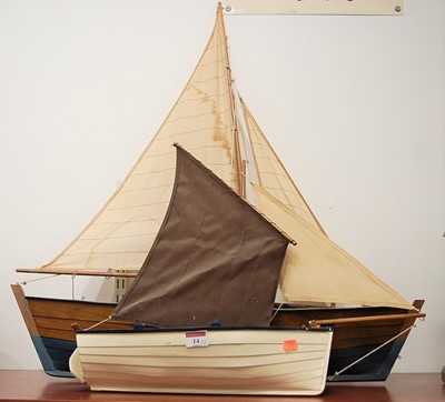 Lot 14 - A scratch-built single masted model sailing...