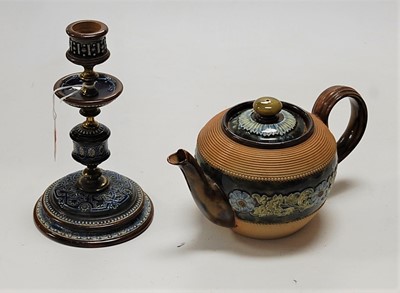 Lot 50 - A Doulton Lambeth stoneware multi-knopped...