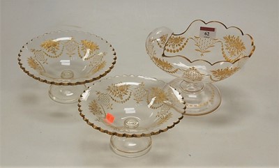 Lot 62 - A Victorian engraved and gilded glass boat...