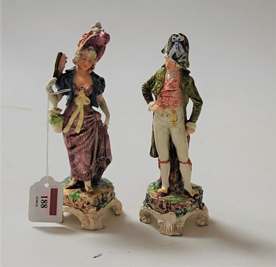 Lot 188 - A pair of Royal Dux figures, printed backstamp,...