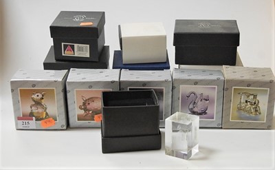 Lot 215 - A quantity of boxed crystal ornaments, to...