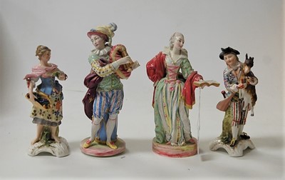 Lot 219 - A pair of continental hard-paste porcelain...