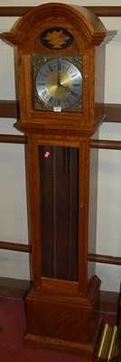 Lot 1189 - A contemporary hardwood grandmother clock,...