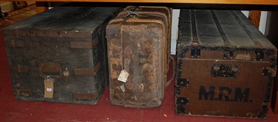 Lot 1195 - An early 20th century stained pine and metal...